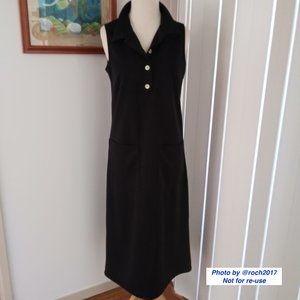 Dolce & Gabbana Black Collar Button Shirt Dress